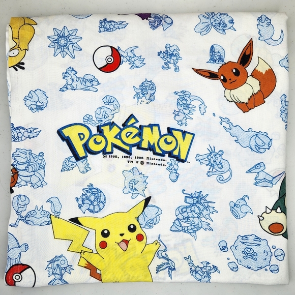 Nintendo Other - Vintage 1998 Nintendo Pokémon Twin Flat Sheet Kids Bedding Fabric Material